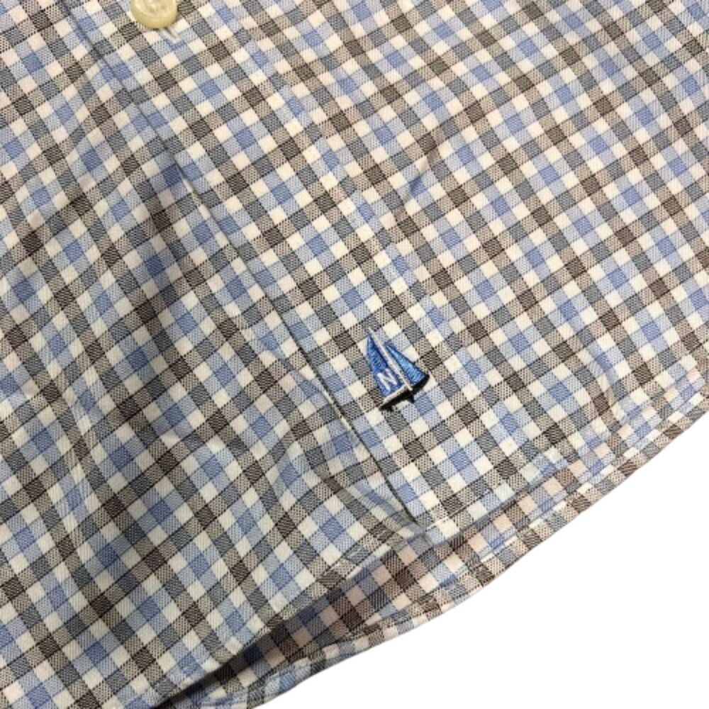 Nordstrom Smartcare Wrinkle Free Shirt Blue Check Traditional Fit Men’s Small - Picture 4 of 4
